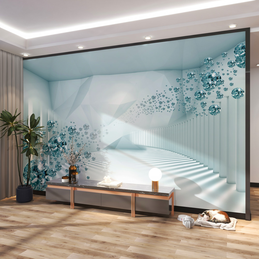 Fototapeta pływające krople turkusowej wody