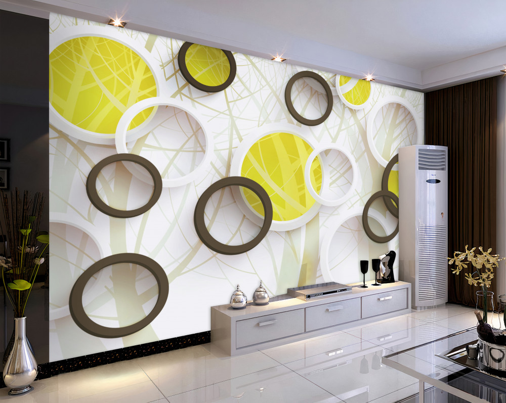 Fototapeta stereoskopowe kręgi na tle lasu