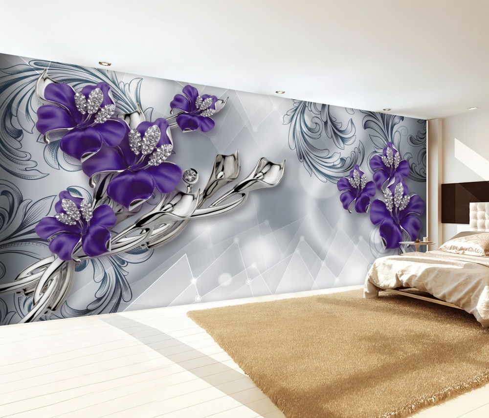 Fototapeta królewska fioletowa lilia na gałęziach