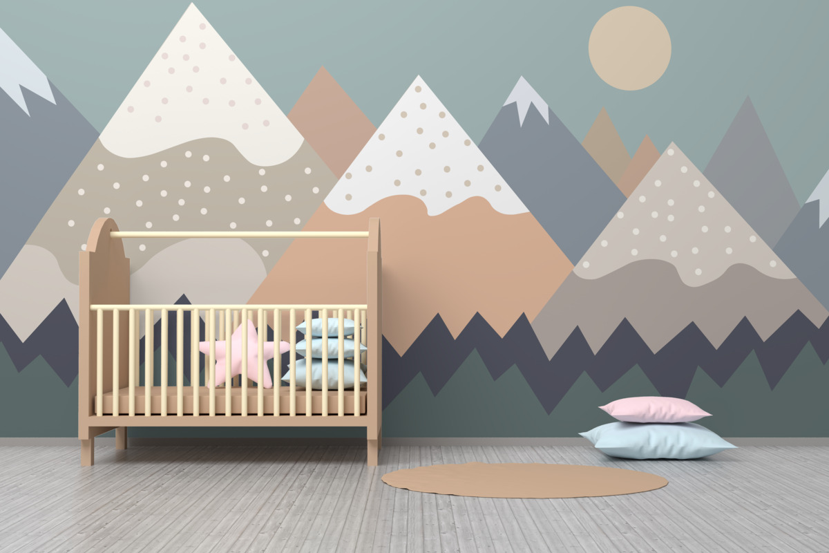 Fototapeta Wielokolorowe malowane góry