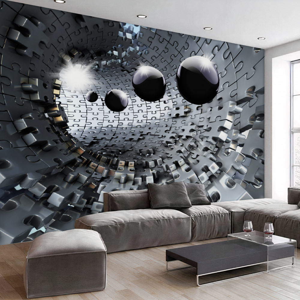 Fototapeta czarne kule przesuwające się w perspektywę