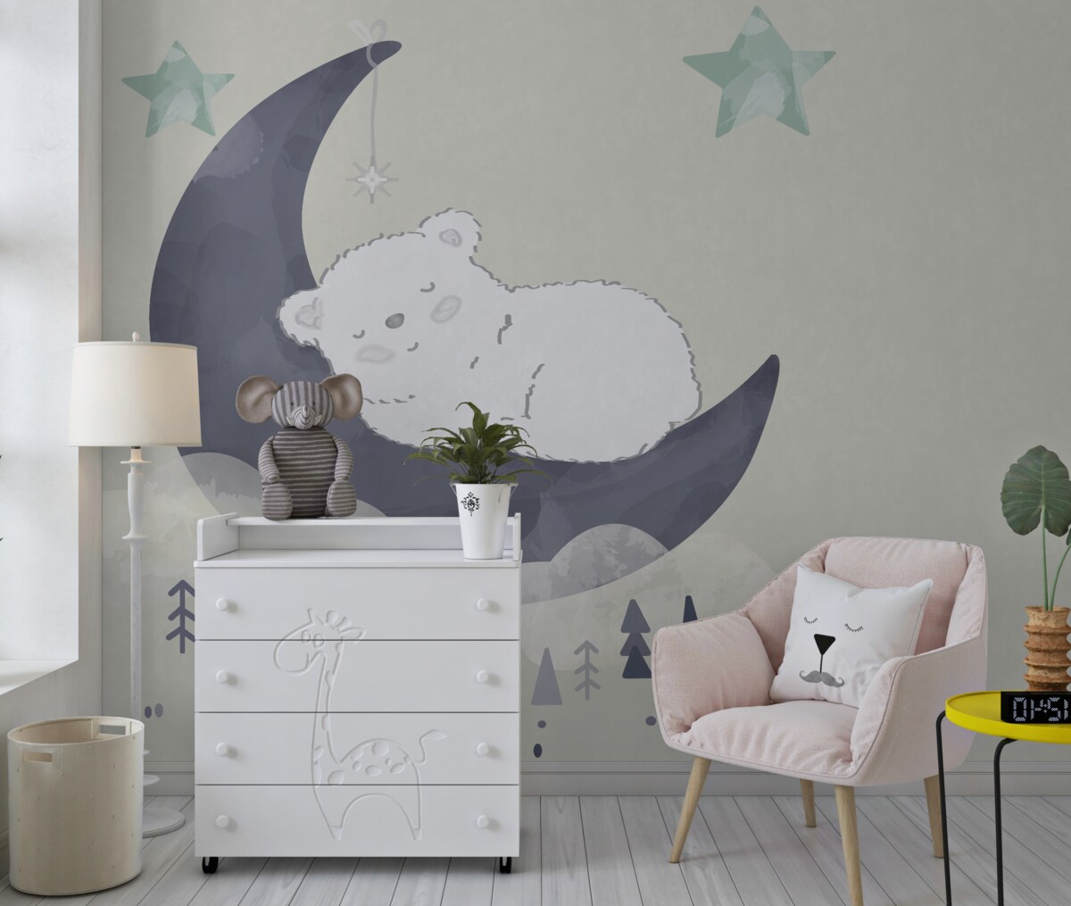 Fototapeta Młody niedźwiedź polarny śpi przez miesiąc