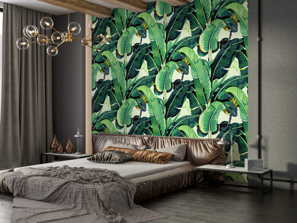 Fototapeta zielone i ciemnozielone liście abstrakcyjne