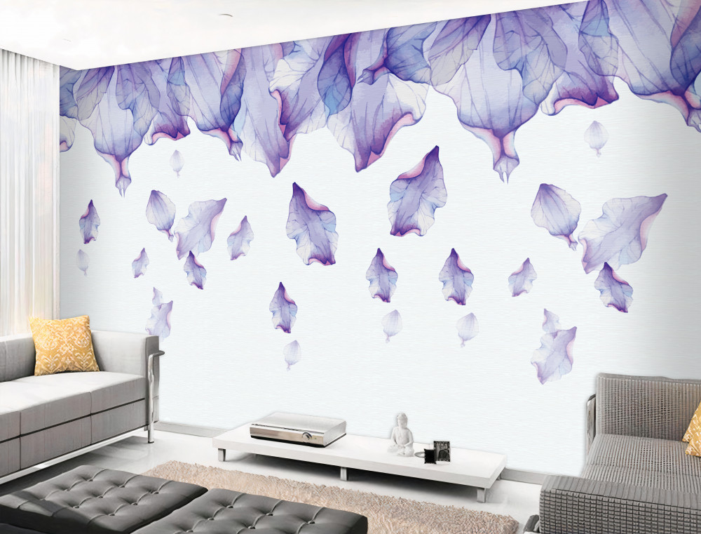 Fototapeta spadające fioletowe kwiaty irysa