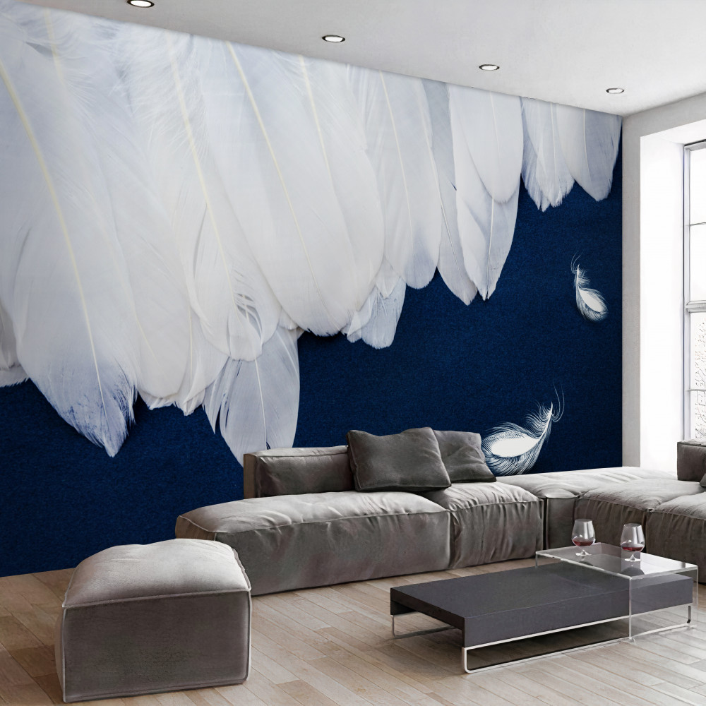 Fototapeta jasne białe pióra