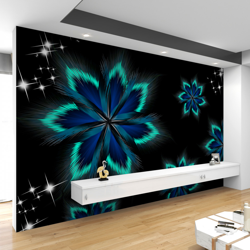 Fototapeta niebieski lotos z jasnymi krawędziami