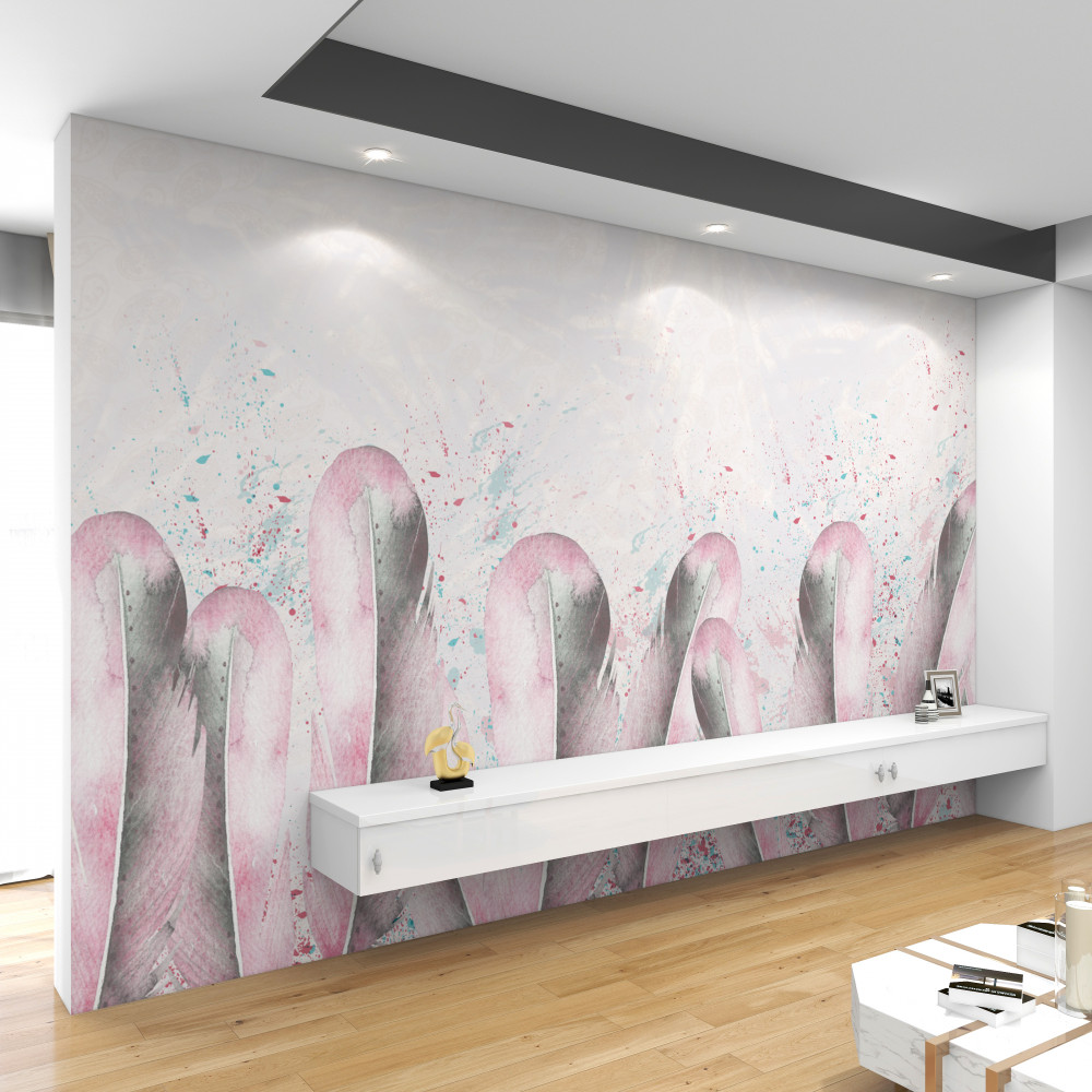 Fototapeta miękkie różowe pióra