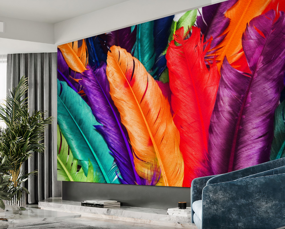 Fototapeta bardzo błyszczące soczyste pióra