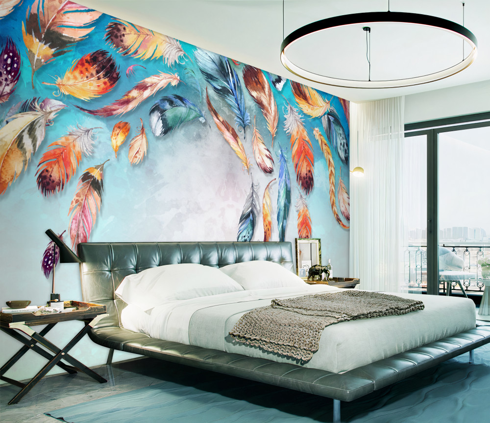 Fototapeta wielokolorowe kolorowe pióra