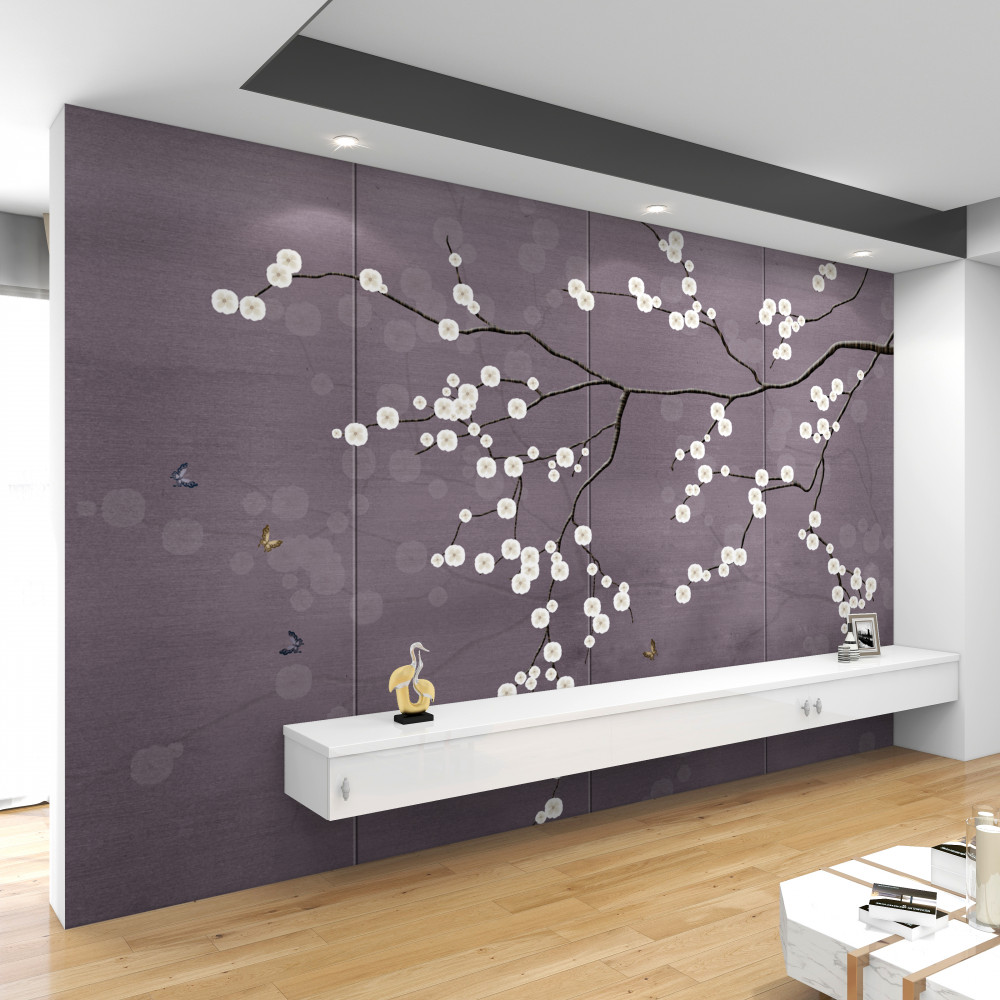 Fototapeta gałąź z małymi białymi kwiatami