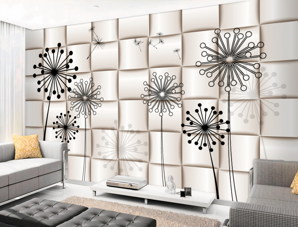 Fototapeta abstrakcyjne mlecze i ptaki