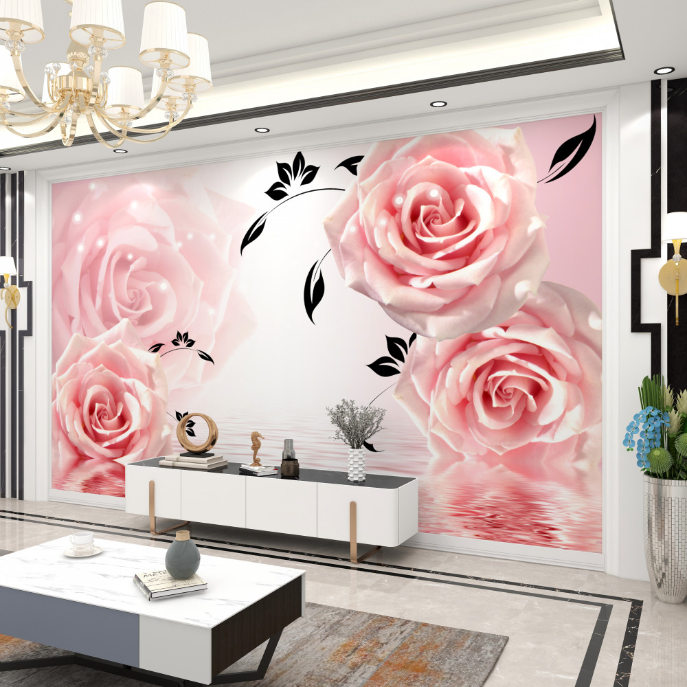 Fototapeta duże jasnoróżowe róże