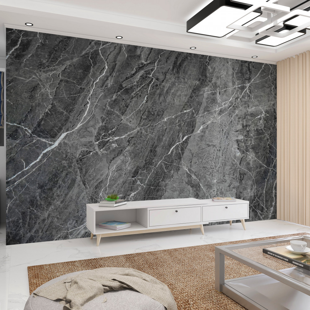 Fototapeta szary marmur z białymi pęknięciami