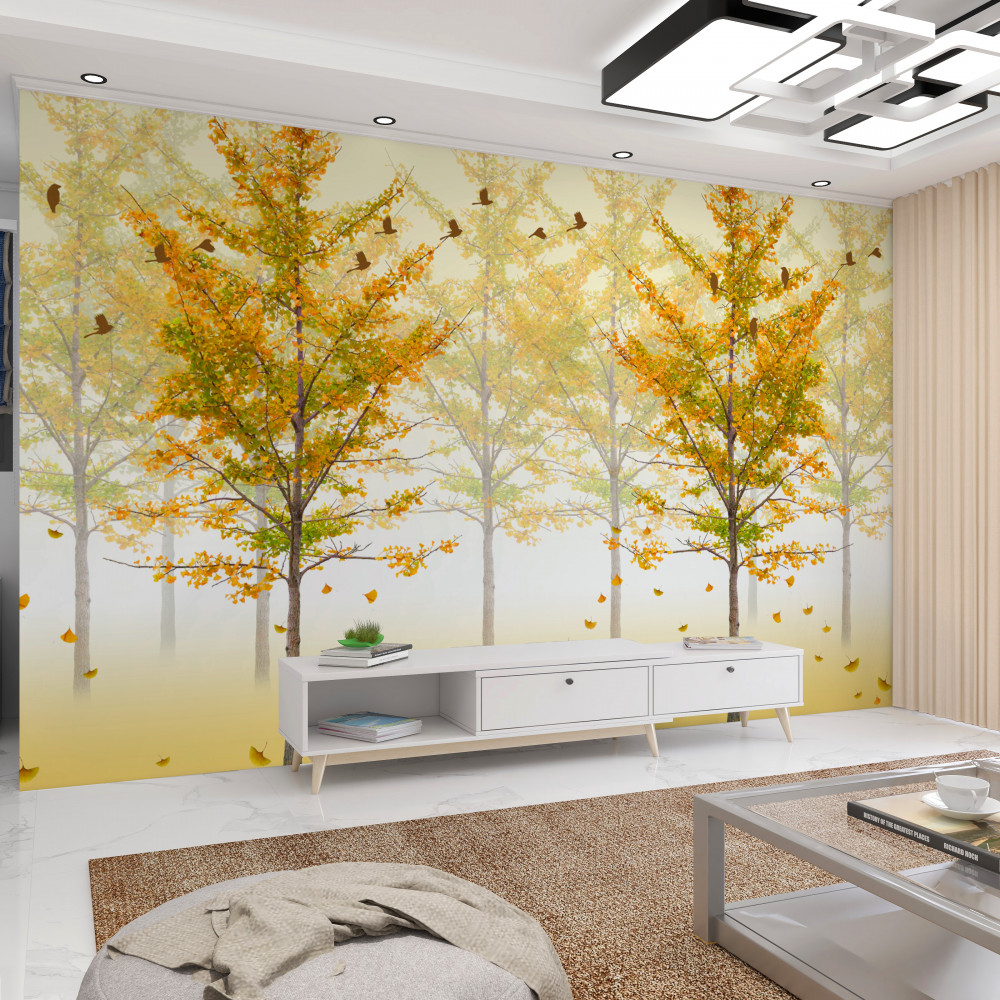 Fototapeta jesienne kolory w lesie liściastym