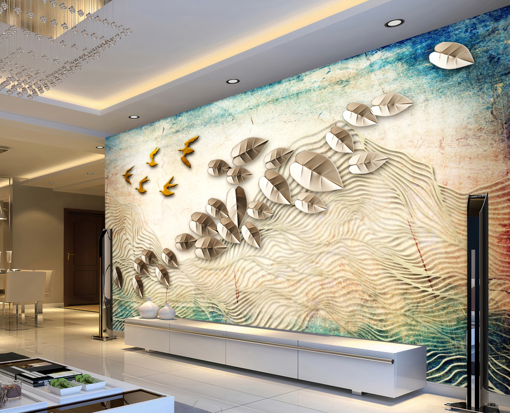 Fototapeta ptaki i pióra na wietrze