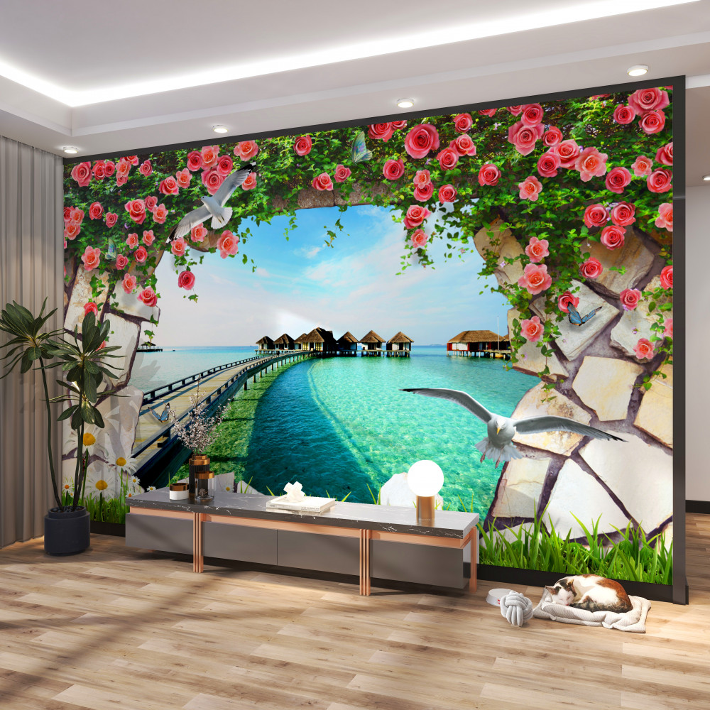 Fototapeta łuk z widokiem na molo morskie