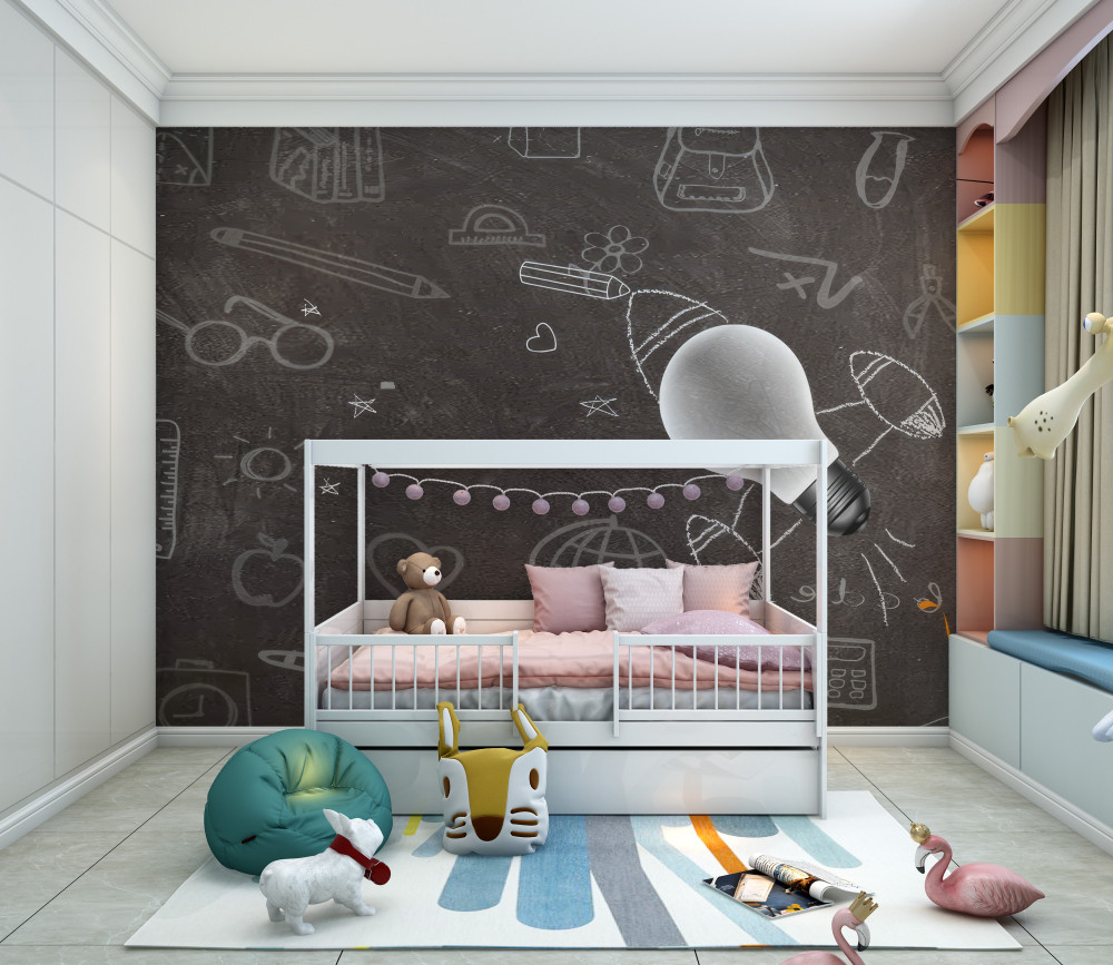 Fototapeta nauka i kreatywność kredą na tablicy