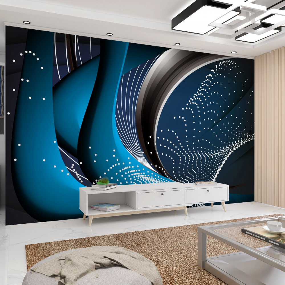 Fototapeta abstrakcyjne niebieskie linie rosy