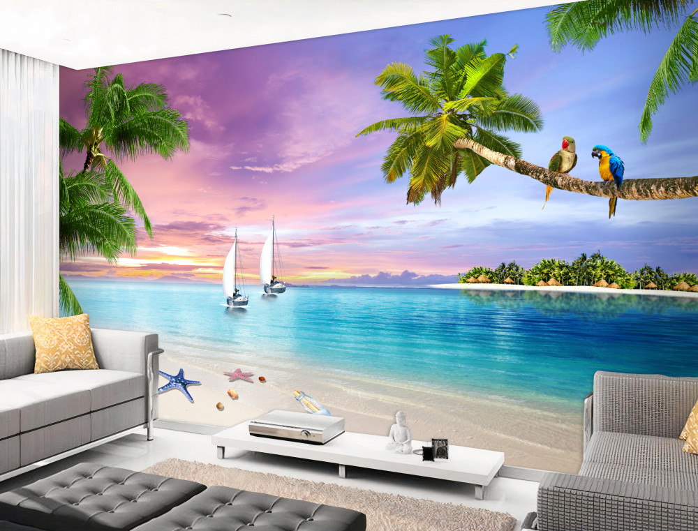 Fototapeta jachty z żaglami na wybrzeżu morskim