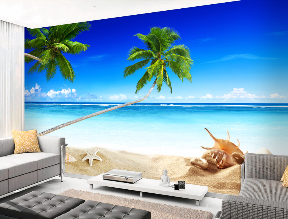 Fototapeta cicha tropikalna plaża i palmy