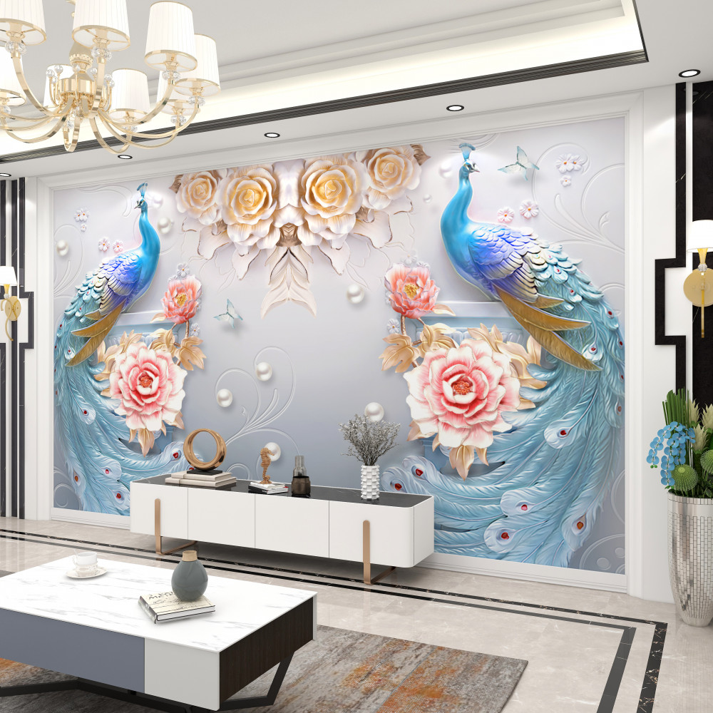 Fototapeta paw i jego towarzyszka róża