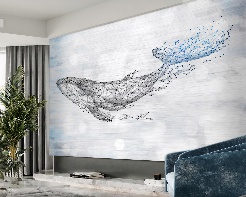 Fototapeta abstrakcja pływania białego wieloryba