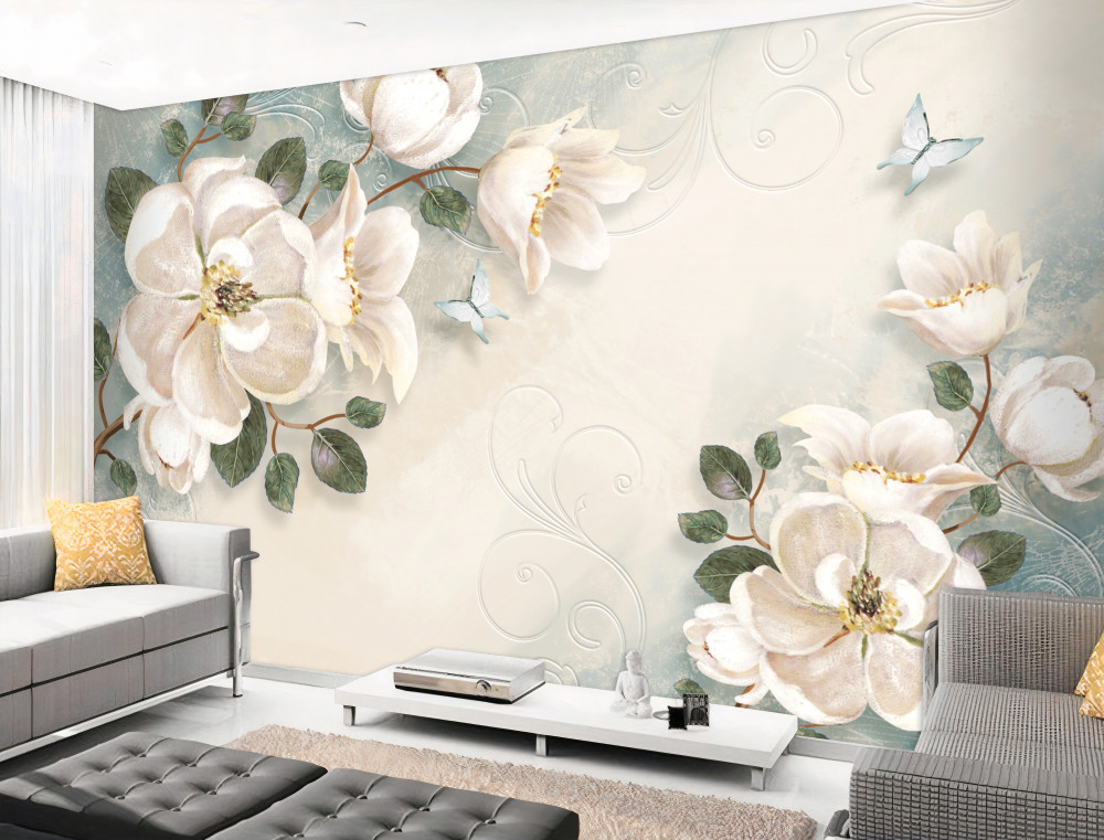 Fototapeta delikatne białe kwiaty