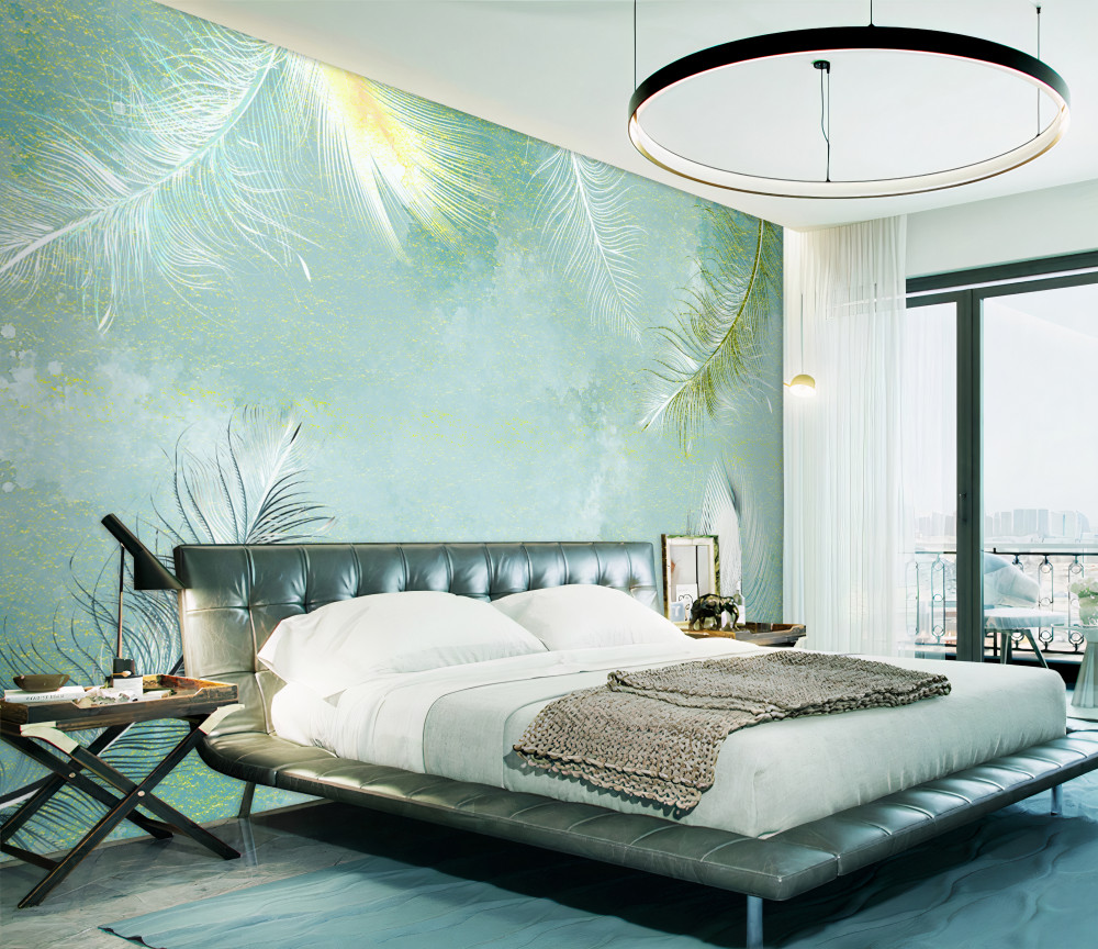 Fototapeta turkusowa miękkość piór