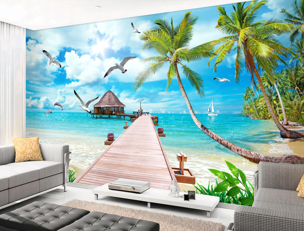 Fototapeta molo i mewy