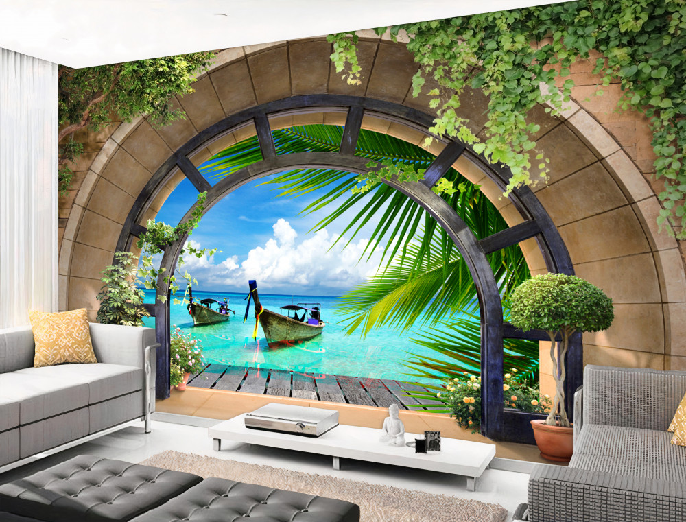 Fototapeta łuk z widokiem na lazurowe morze