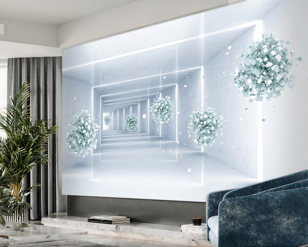 Fototapeta perspektywa wyjścia z tunelu i kule