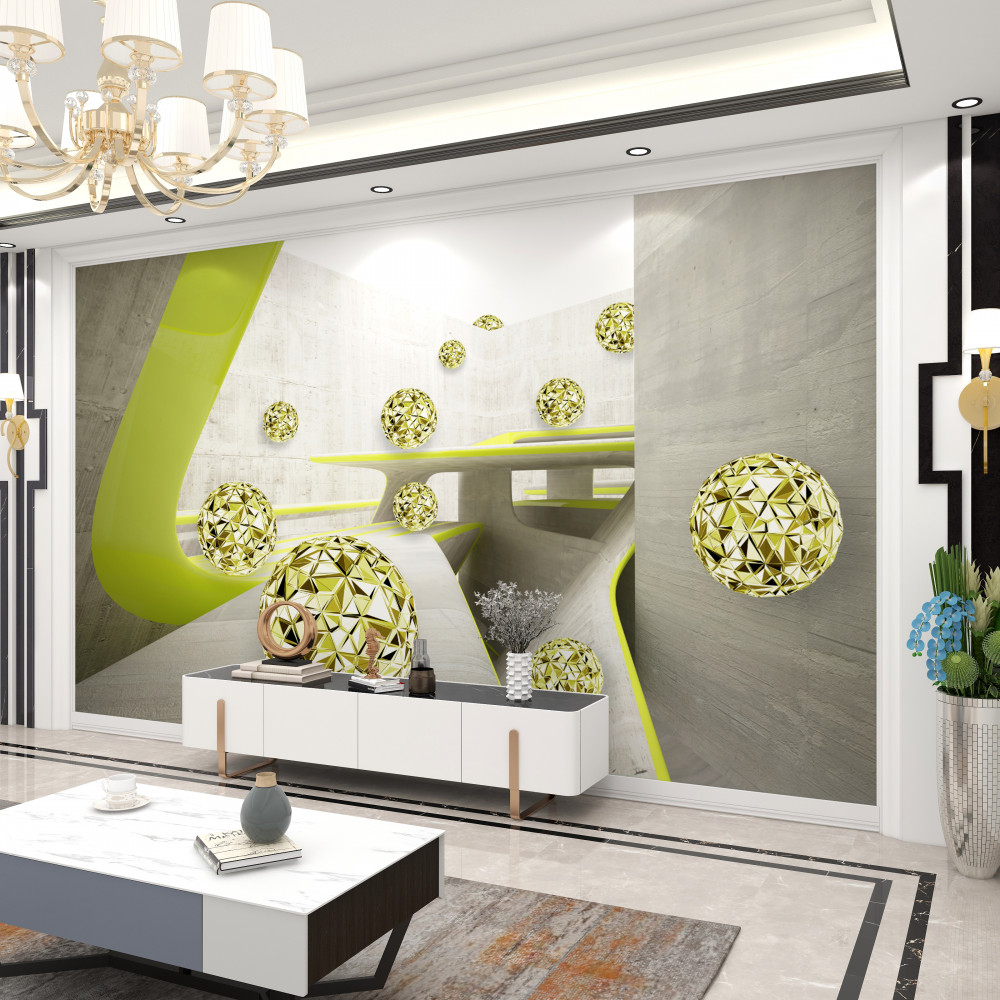 Fototapeta złote kule staczają się w dół