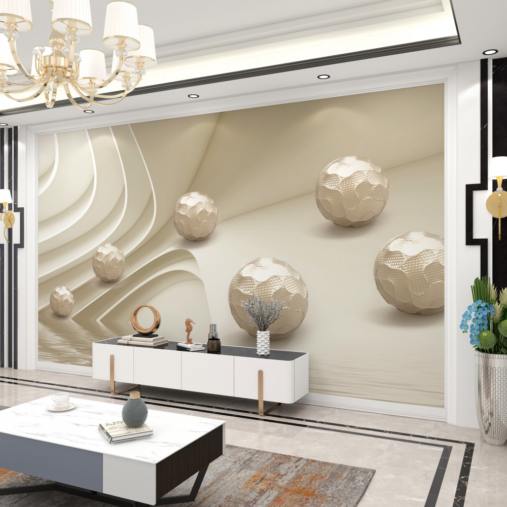 Fototapeta fasetowane kulki staczają się w dół