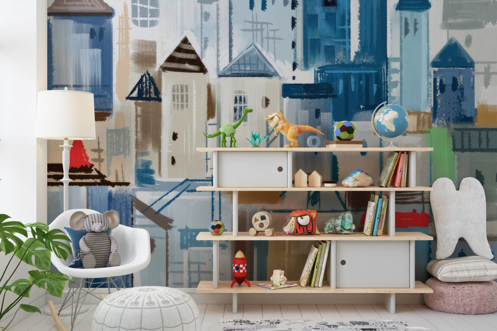 Fototapeta budynek miasta z kreskówek