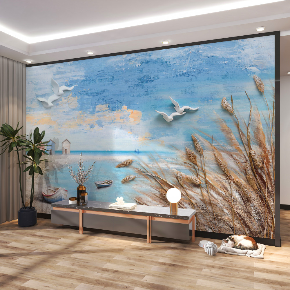 Fototapeta mewy opuszczają zimne wody jesienią