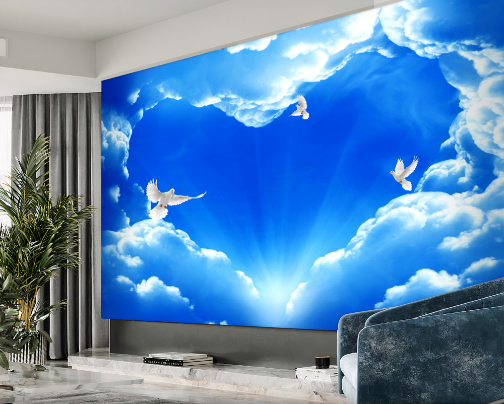 Fototapeta gołębie wznoszą się do nieba