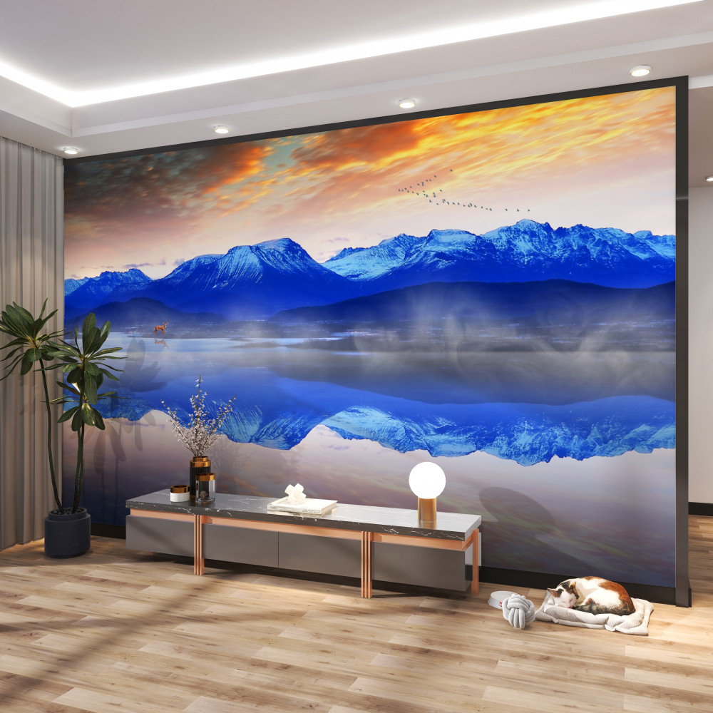 Fototapeta mglista powierzchnia nad spokojną wodą