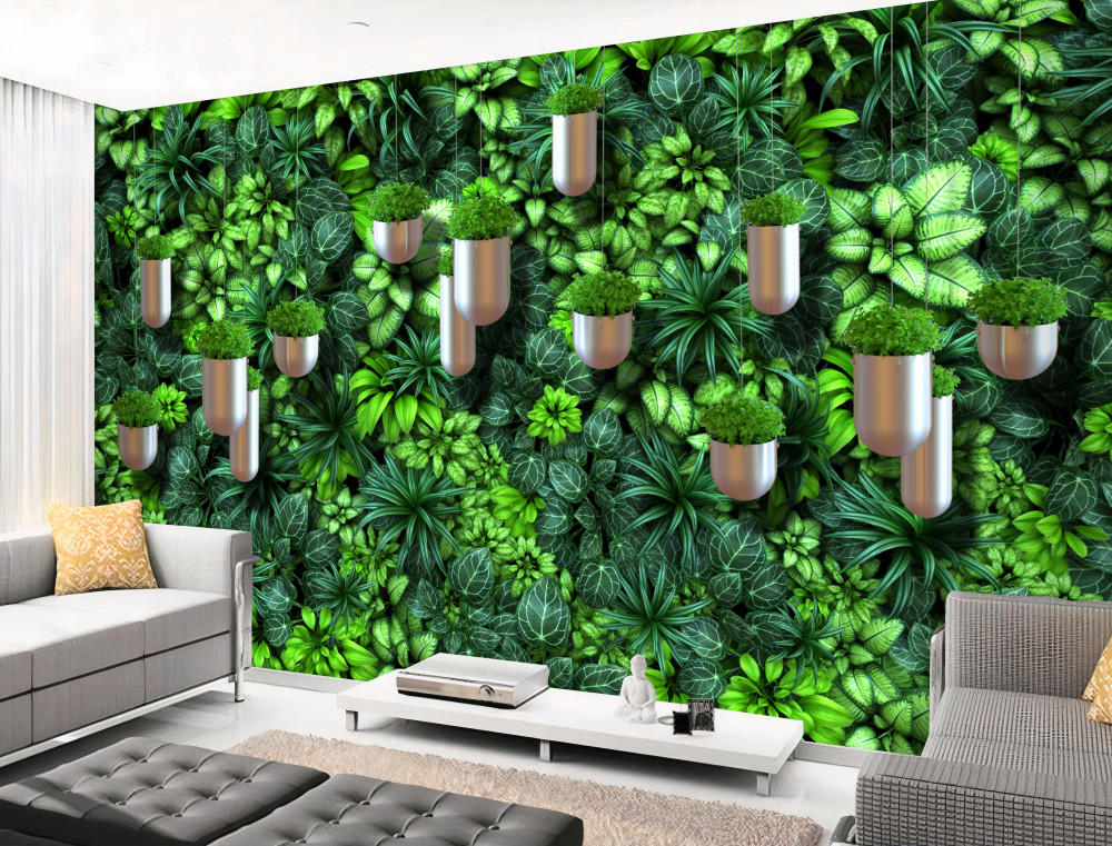 Fototapeta zielone kolory i zioła doniczkowe