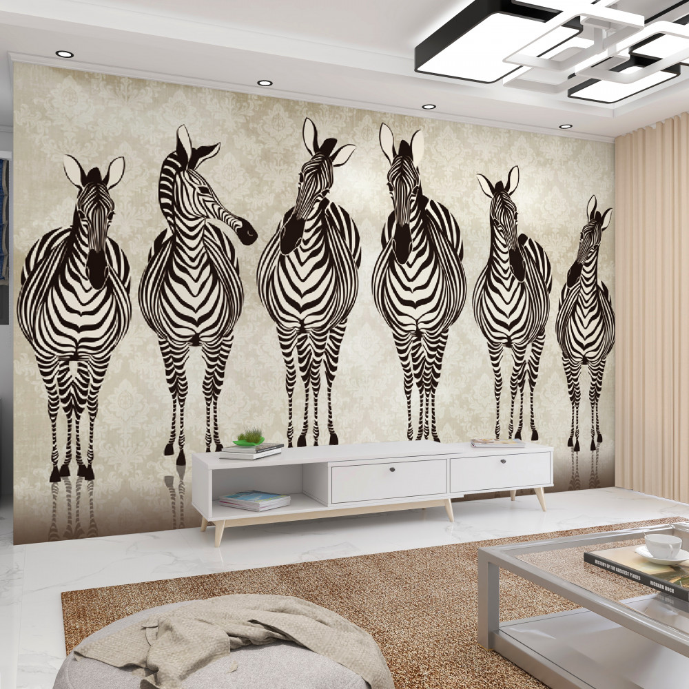 Fototapeta stado zebr wraca do domu