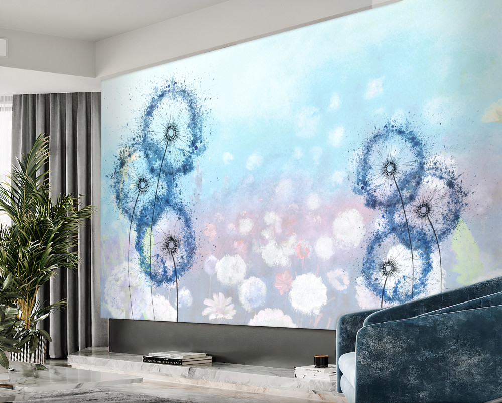 Fototapeta niezwykłe niebieskie kwiaty