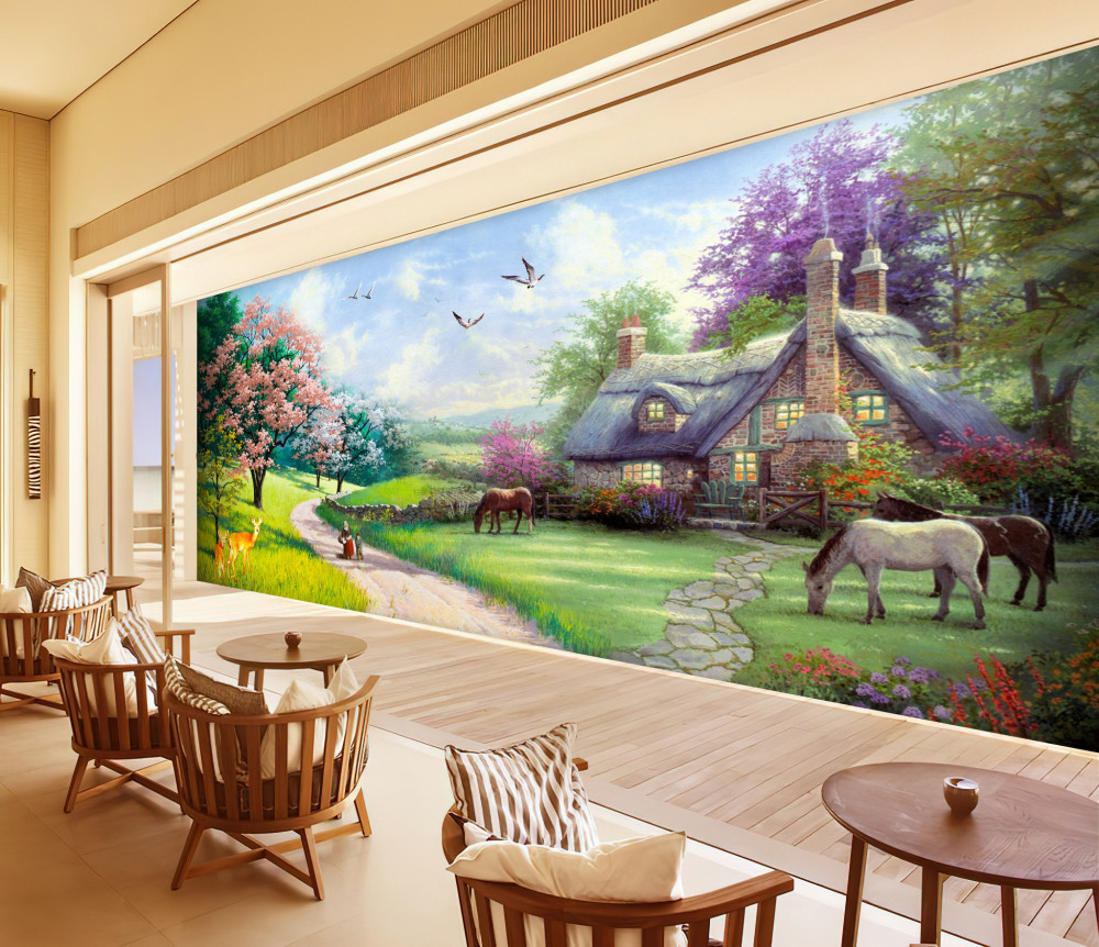 Fototapeta przytulny leśny dom latem