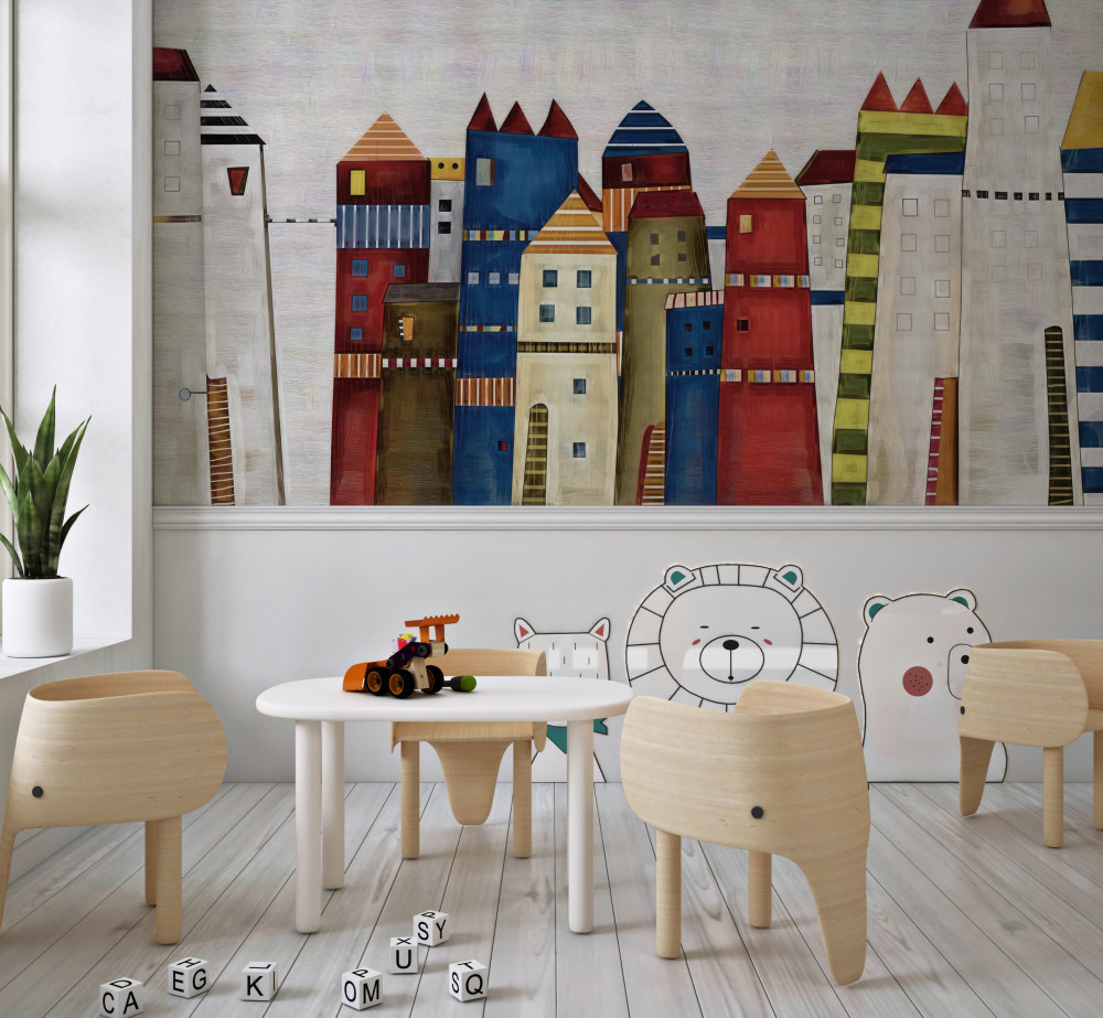 Fototapeta abstrakcyjne kolorowe domy