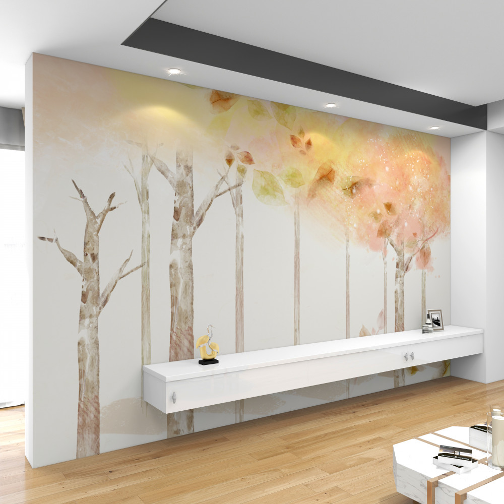 Fototapeta jesienne drzewa zrzucają liście