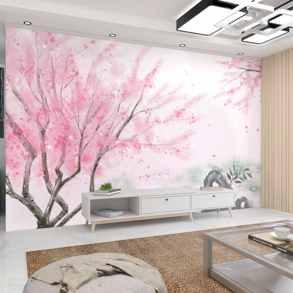 Fototapeta różowa sakura w pobliżu wody