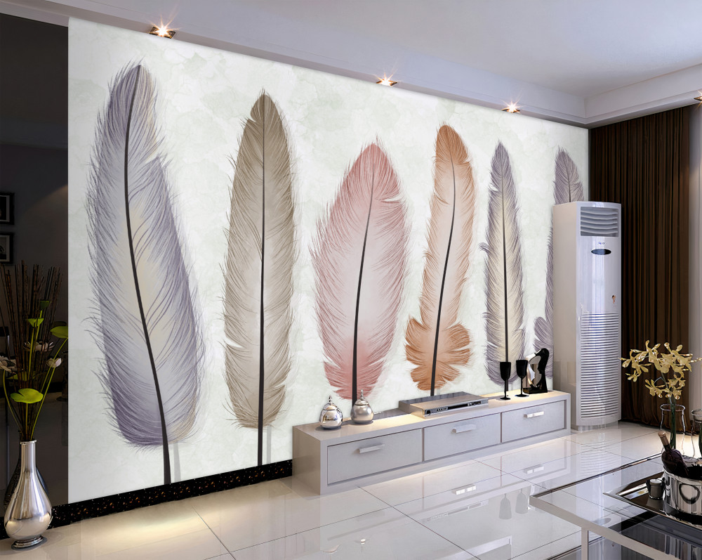 Fototapeta długie pióra w pastelowych kolorach