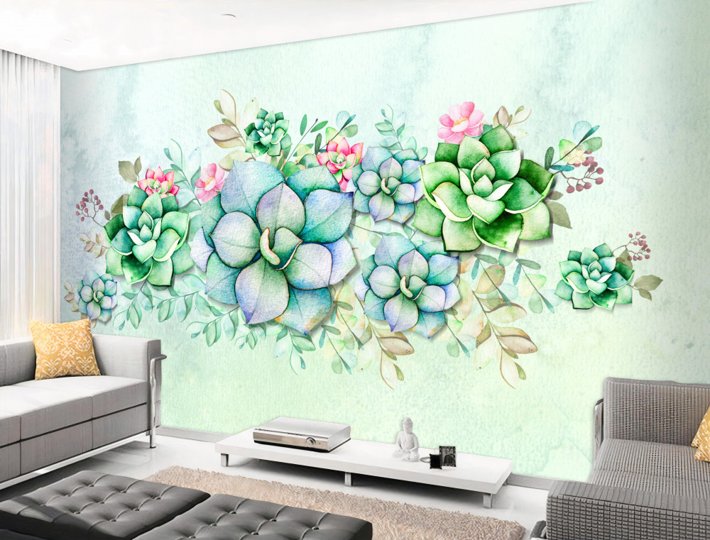 Fototapeta kompozycja zielonych sukulentów