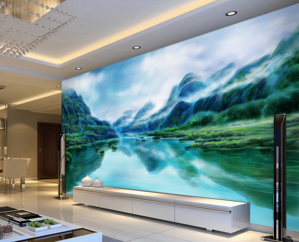 Fototapeta fantastyczna spokojna górska rzeka