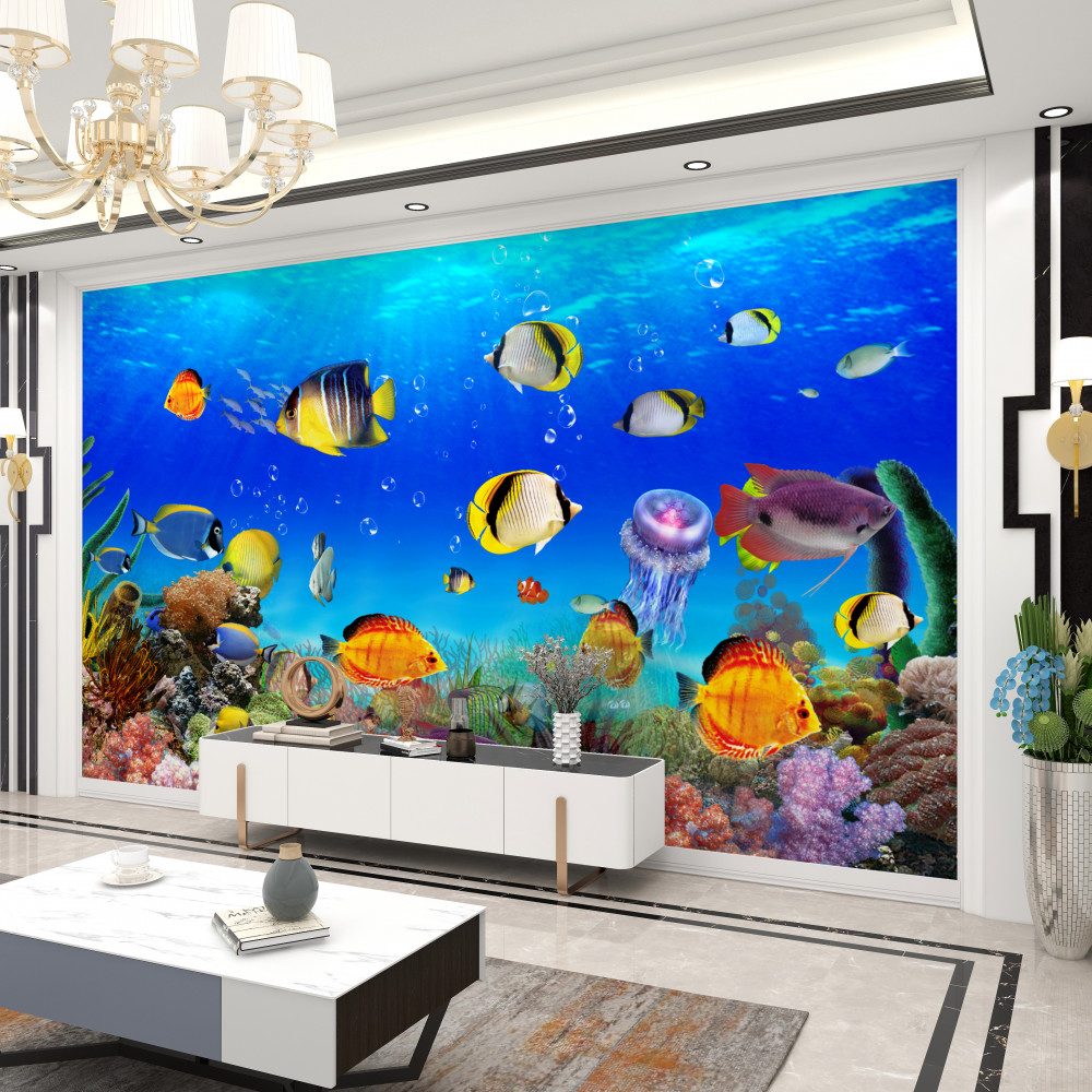 Fototapeta błyszczące ryby w błękitnej wodzie