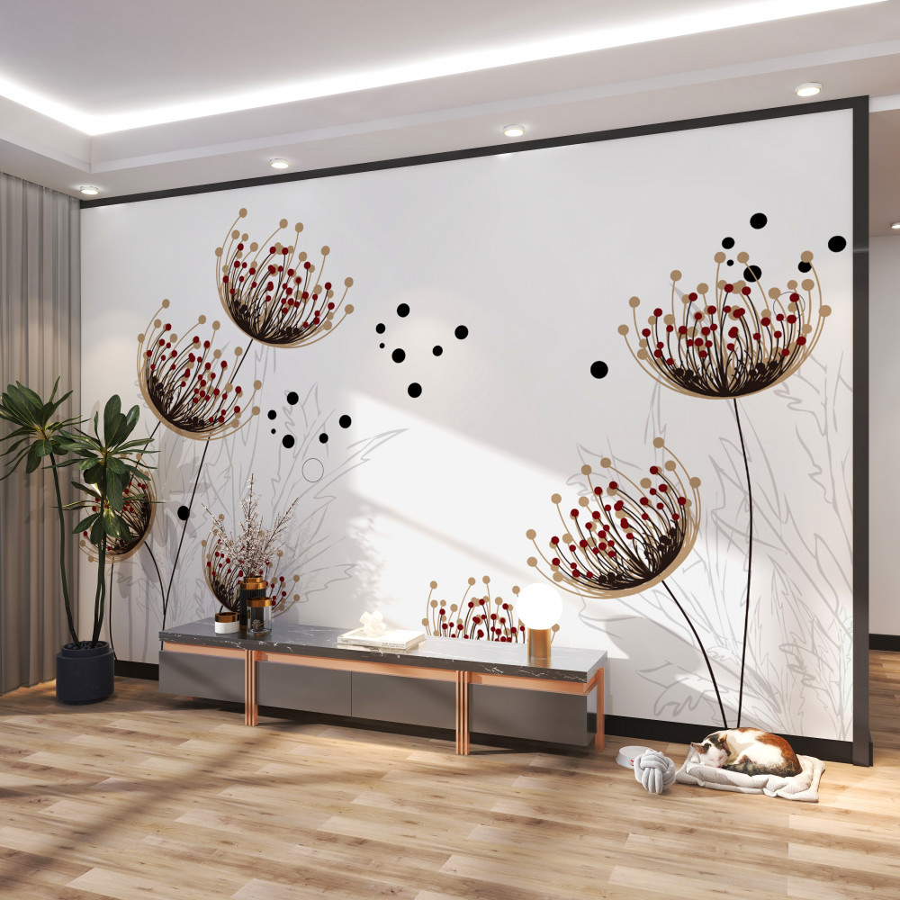 Fototapeta mniszek lekarski na białym tle