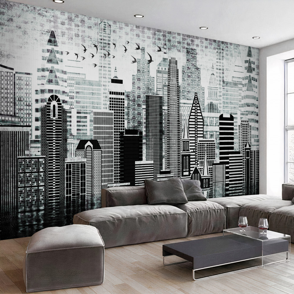 Fototapeta czarno-biała panorama metropolii